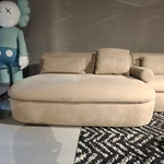 Curved Modular Sofa with Rounded Silhouette & Premium Matte Leather Upholstery